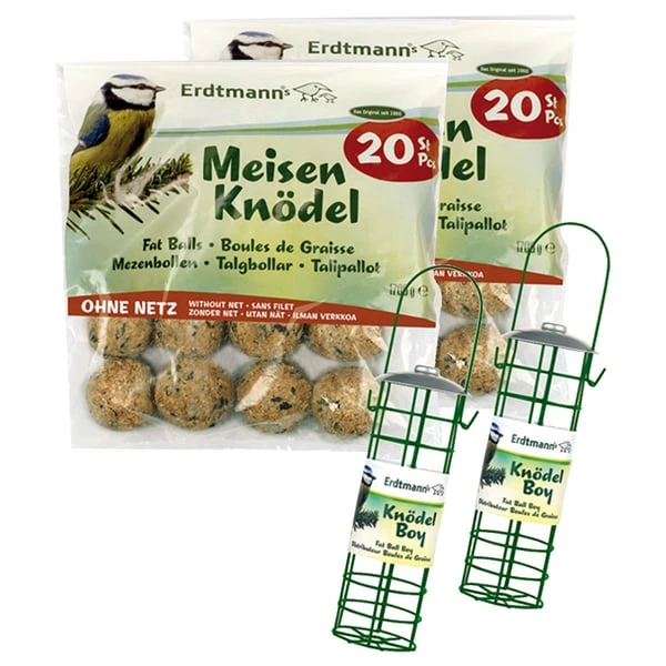 Erdtmann's 40 Meisenknödel Ohne Netz + 2 Knödelboy Futterspender 3 Erdtmann's 40 Meisenknödel Ohne Netz + 2 Knödelboy Futterspender