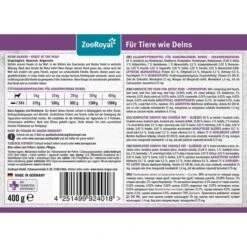 MOON Ranger Rind Mit Süßkartoffeln & Heidelbeeren -Heimtierbedarf Angebote Moon Ranger Etikett Ruckseite Rind5ad4b8373590a