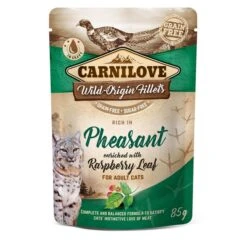 Carnilove Cat Pouch Ragout - Multipack Mit 4 Sorten (Turkey, Duck, Trout, Pheasant) - 12x85g -Heimtierbedarf Angebote carnilove cat ragout pheasant raspberry leaf web