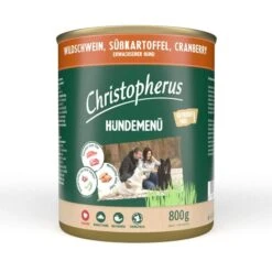 Christopherus Hundemenü Mit Wildschwein, Süßkartoffel Und Cranberry