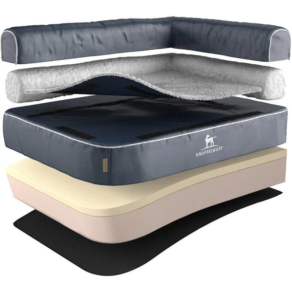 Knuffelwuff Orthopädisches Eck Hundebett Arizona Grau, Lehne Rechts 4 Knuffelwuff Orthopädisches Eck Hundebett Arizona Grau, Lehne Rechts – Bild 2