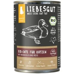 Liebesgut Biokost Adult Katze Mit Ente, Mangold Und Reis -Heimtierbedarf Angebote liebesgut biokost adult katze mit ente mangold und reis 400g 2