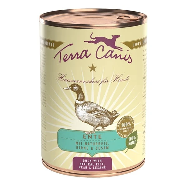 Terra Canis Ente Mit Naturreis, Rote Beete, Birne Und Sesam 3 Terra Canis Ente Mit Naturreis, Rote Beete, Birne Und Sesam